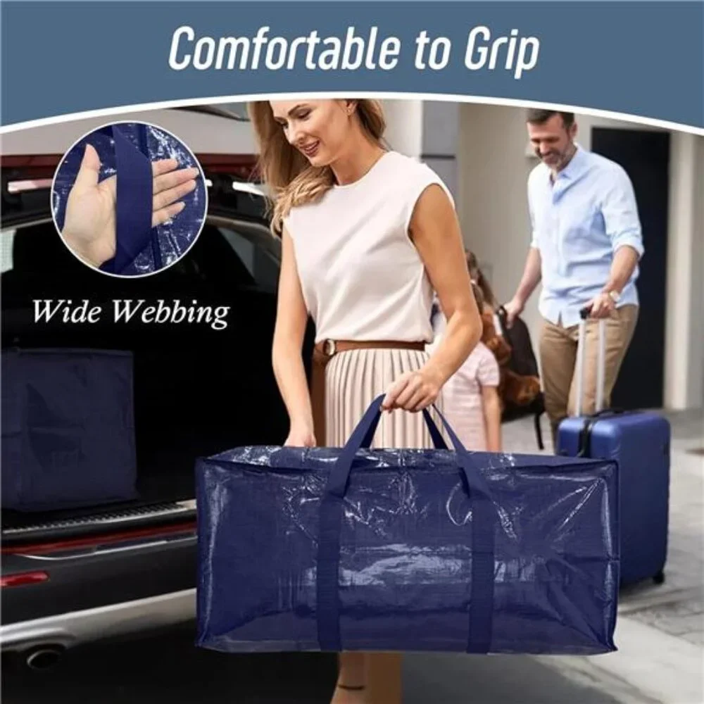 6 Pack Extra Heavy Duty Large Moving Bags with Strong Zipper & Comfortable